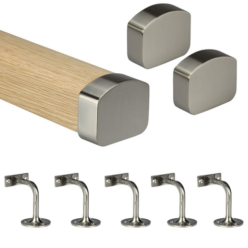 Oak modern wall handrail - wall,