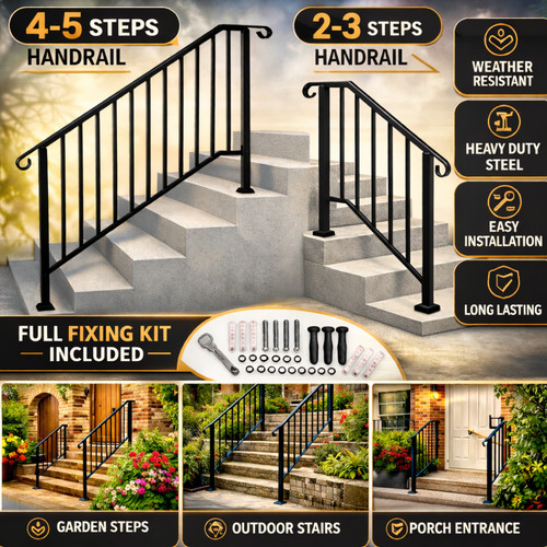 Iron stair handrail kit - stair,