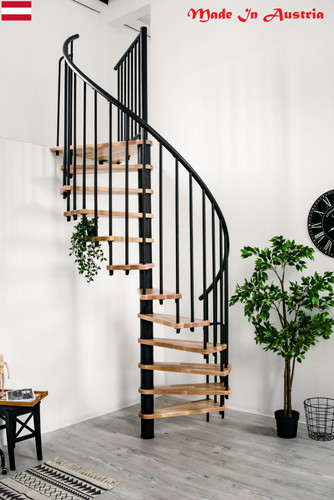 Indoor spiral staircase beech - staircase,